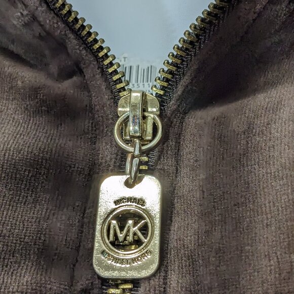 MICHAEL KORS Women's Full Zip Velvet Turtleneck Jacket Size XS Brown - Picture 4 of 11